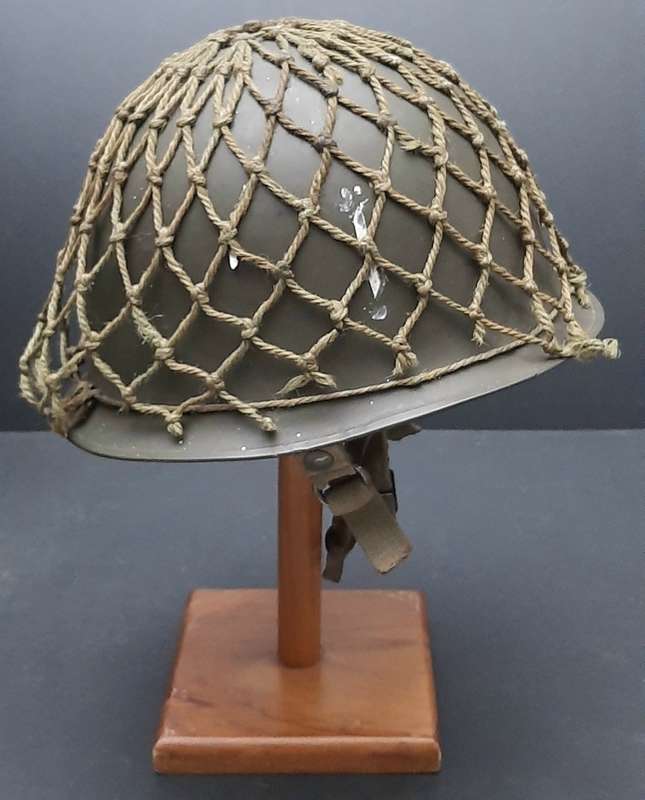**Border War : 1970s SADF Steel Helmet w/ Camouflage Net  .**