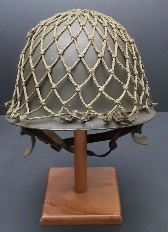 **Border War : 1970s SADF Steel Helmet w/ Camouflage Net  .**