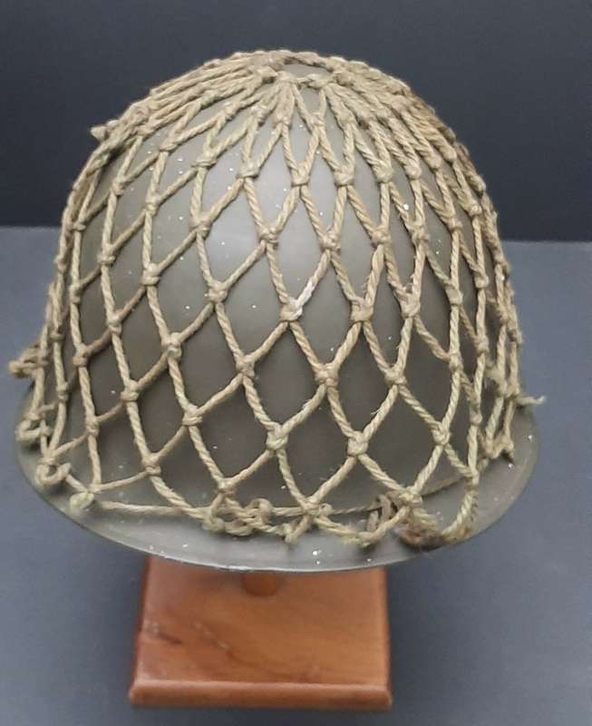 **Border War : 1970s SADF Steel Helmet w/ Camouflage Net  .**