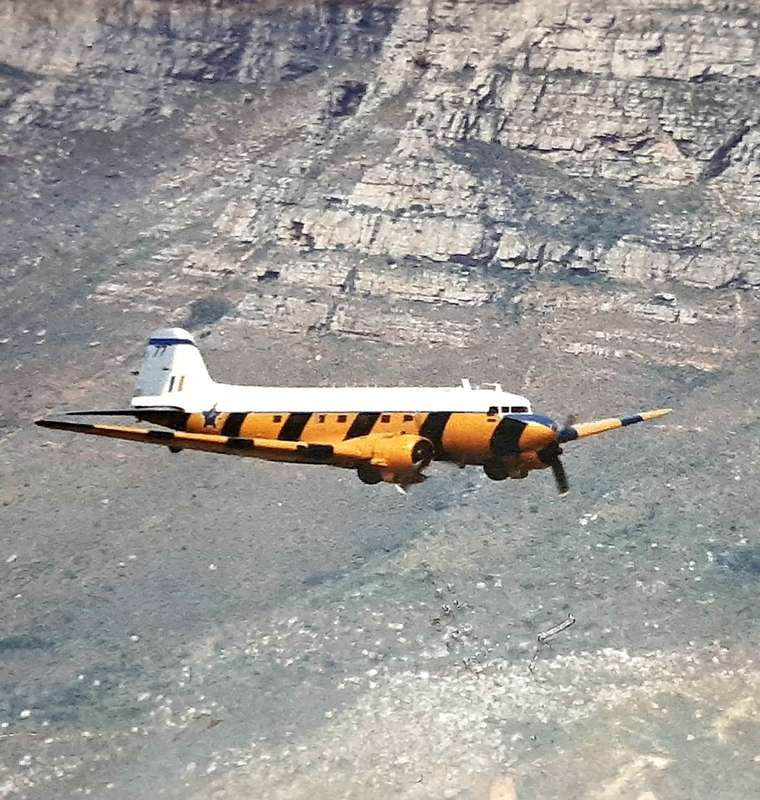 **RARE: SAAF 25 Squadron - C-47 Dakota Aircraft Photograph Mounted on Board (25cm x 20cm)**