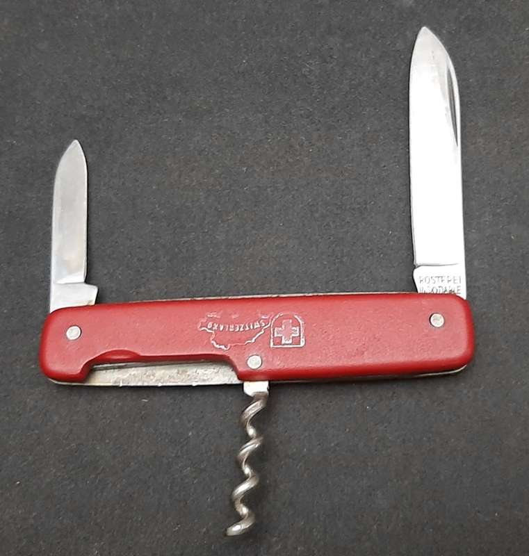 ** 1990s Switzerland Commemorative Pocket Knife w/ Sheath (Hapo, Austria)**