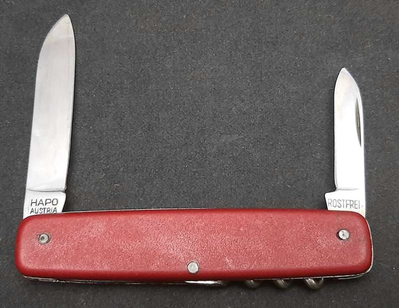 ** 1990s Switzerland Commemorative Pocket Knife w/ Sheath (Hapo, Austria)**