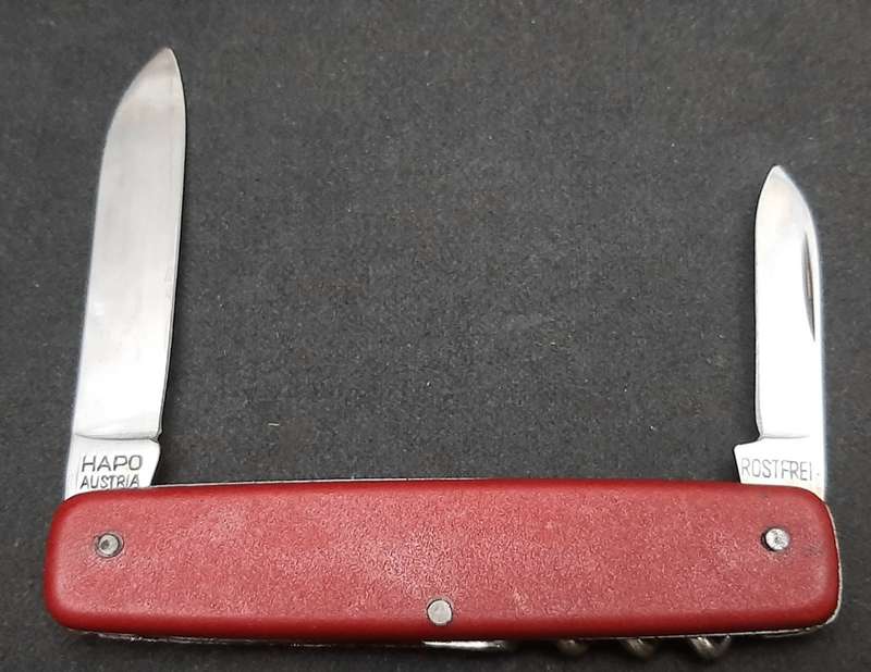 ** 1990s Switzerland Commemorative Pocket Knife w/ Sheath (Hapo, Austria)**