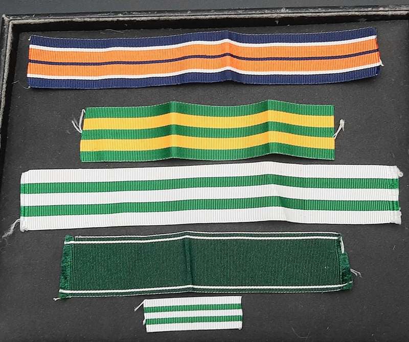 **Border War : 1980s SADF 5 x Medal Ribbon Lengths ( 4 F/S & 1 Miniature).**