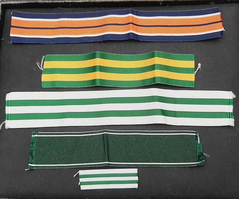 **Border War : 1980s SADF 5 x Medal Ribbon Lengths ( 4 F/S & 1 Miniature).**