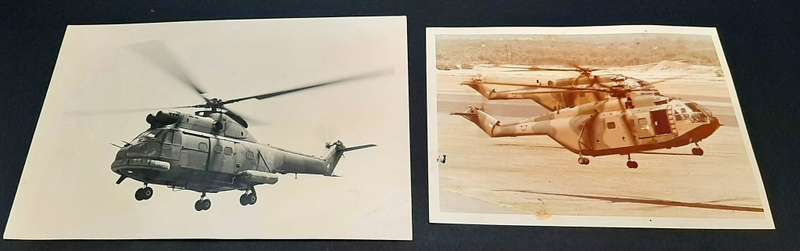 **Border War : 1980s SAAF Super Frelon & Puma Helicopter Colour Photograps x2 **