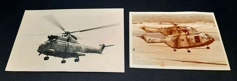 **Border War : 1980s SAAF Super Frelon & Puma Helicopter Colour Photograps x2 **