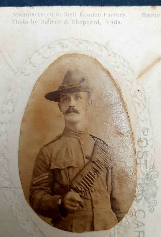 **WW1 / Boer War : Colonial Trooper Photograph & Postcard (Field-Marshall Kitchener).**