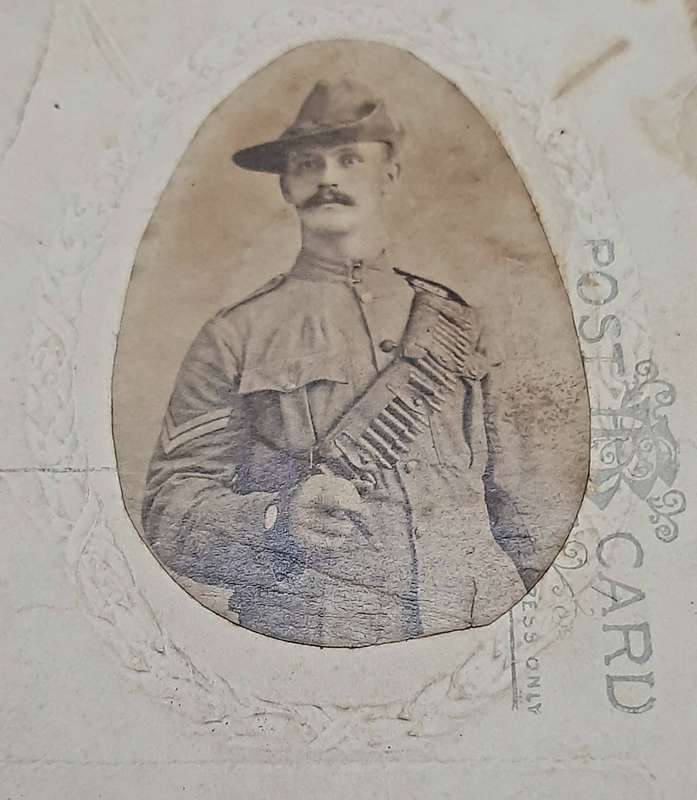 **WW1 / Boer War : Colonial Trooper Photograph & Postcard (Field-Marshall Kitchener).**