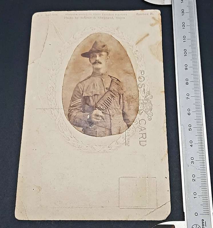 **WW1 / Boer War : Colonial Trooper Photograph & Postcard (Field-Marshall Kitchener).**