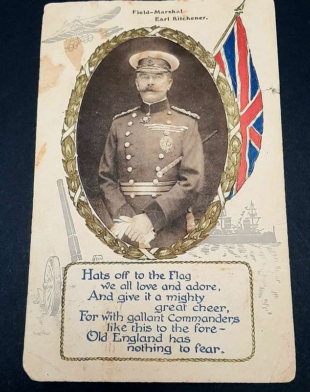 **WW1 / Boer War : Colonial Trooper Photograph & Postcard (Field-Marshall Kitchener).**