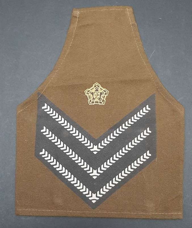 **Border War : 1980s SADF Nutria Staff Sgt. Screen Printed Rank Brassard(Med/Small).**