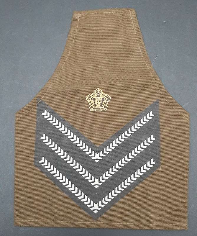 **Border War : 1980s SADF Nutria Staff Sgt. Screen Printed Rank Brassard(Med/Small).**