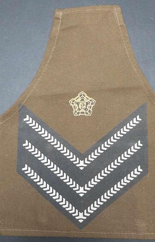**Border War : 1980s SADF Nutria Staff Sgt. Screen Printed Rank Brassard(Med/Small).**