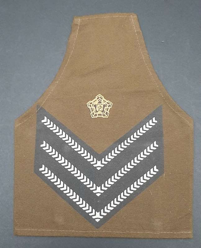 **Border War : 1980s SADF Nutria Staff Sgt. Screen Printed Rank Brassard(Med/Small).**