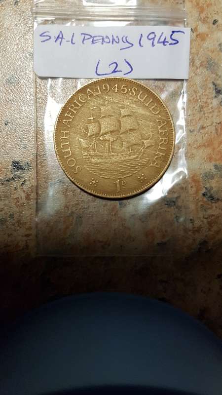 South African 1945 1 penny