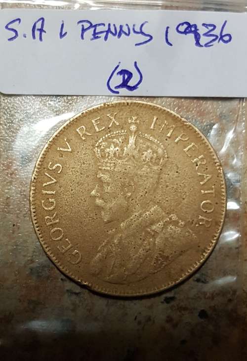 South African 1936 1 penny