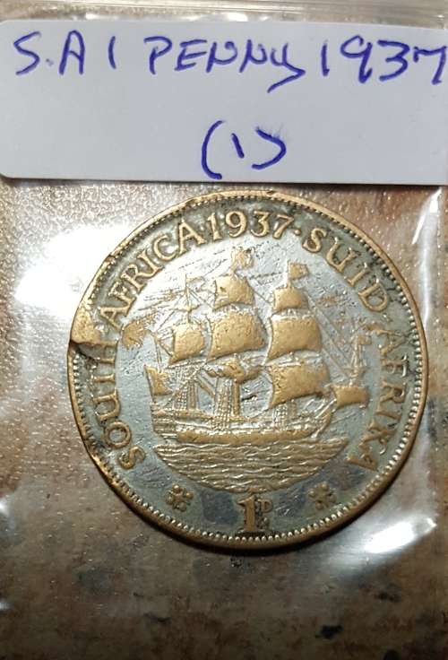 South African 1937 1 penny