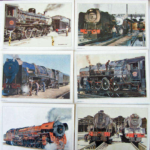 SAR Locomotive prints from watercolour originals by David Hall-Green (set of 6)