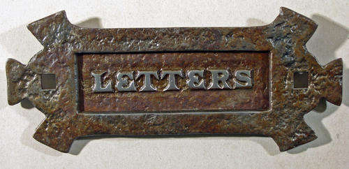 Wrought iron door letterbox/mail slot