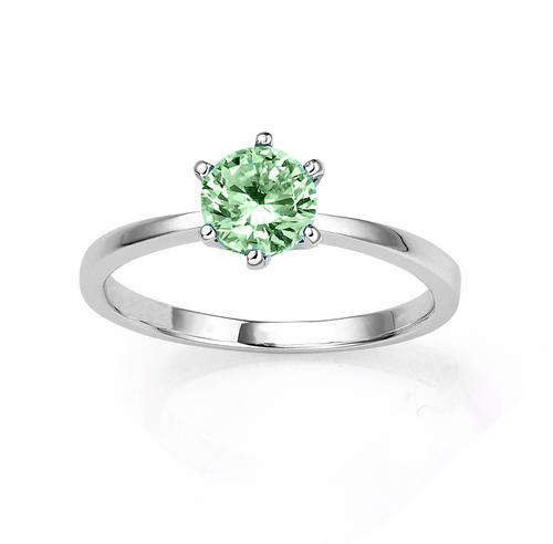 Guaranteed 100% REAL NATURAL, SOLID 14KT WHITE GOLD 3.40CT NATURAL GREEN AMETHYST RING