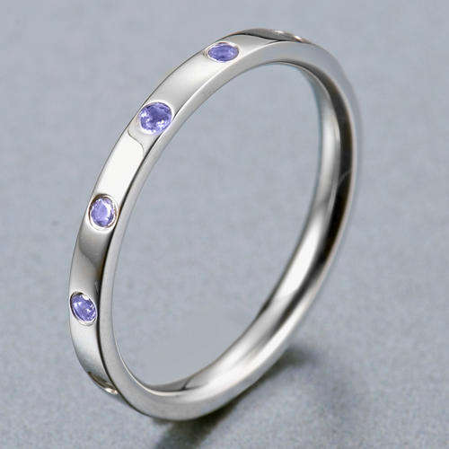 Guaranteed 100% REAL NATURAL, SOLID 14KT WHITE GOLD 0.25CT NATURAL TANZANITE RING