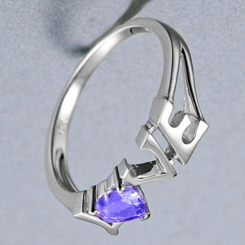 Guaranteed 100% REAL NATURAL, SOLID 14KT WHITE GOLD LOVE WORD 0.90CT NATURAL TANZANITE RING
