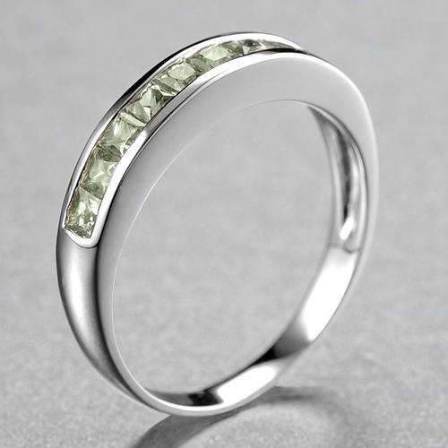Guaranteed 100% REAL NATURAL, SOLID 14KT WHITE GOLD 0.50CT NATURAL GREEN SAPPHIRE RING