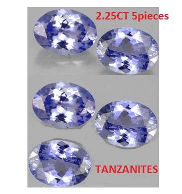 2.25CT 5pieces TANZANITE [D.H.K. CERTIFIED]BLUE VIOLET VS Clarity OVAL 6X4MM Guaranteed 100% Natural