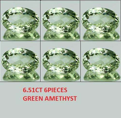 6.51CT 6PIECES GREEN AMETHYST [D.H.K. CERTIFIED] OVAL 8X6MM AAA QUALITY