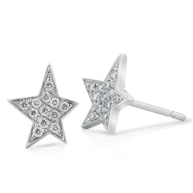 100% REAL, SOLID 10KT WHITE GOLD NATURAL DIAMONDS EARRING