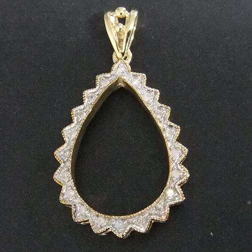 100% REAL, SOLID 10KT YELLOW GOLD NATURAL DIAMONDS PENDANT