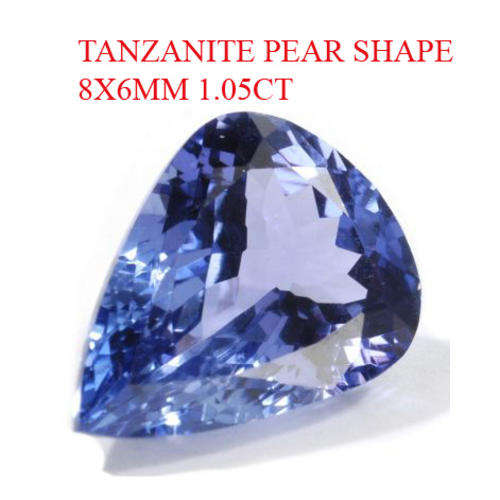 1.05CT TANZANITE [D.H.K. CERTIFIED] BLUE VIOLET VVS Clarity PEAR 8X6MM