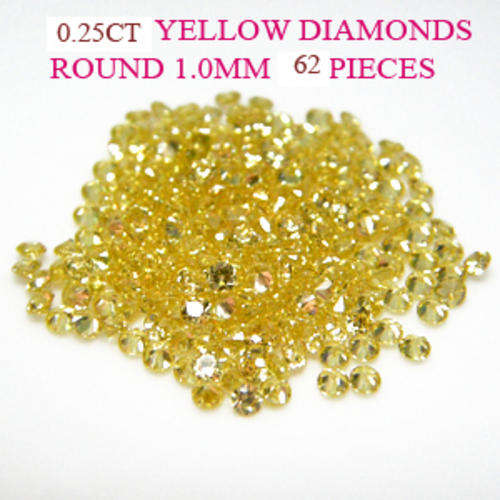0.25 Carat Yellow diamonds around 62pieces 1.00mm Single cut Round diamonds Guaranteed 100% Natural