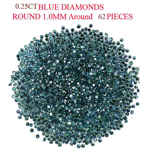 0.25 Carat Blue diamonds around 62pieces 1.00mm Single cut Round diamonds Guaranteed 100% Natural
