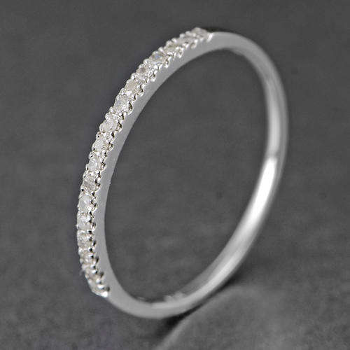 Guaranteed 100% REAL NATURAL, SOLID 14KT WHITE GOLD 0.10CT NATURAL DIAMONDS RING [D.H.K. CERTIFIED]