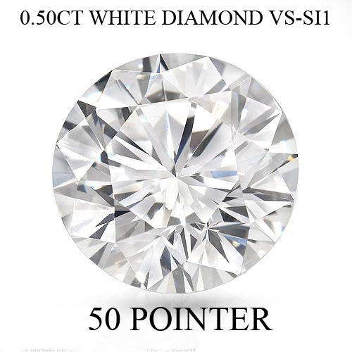 0.50CT DIAMOND Natural Round 5.0MM Brilliant Cut WHITE Diamond Solitaire VS-SI1 Grade