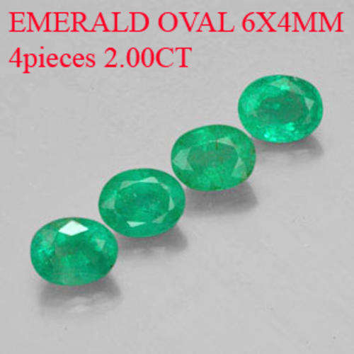 2.00CT 4PIECES EMERALD OVAL 6X4MM AAA QUALITY Guaranteed 100% Natural