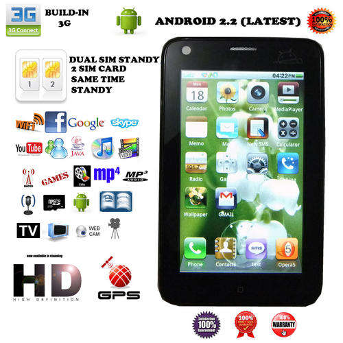 NEW! PAD, 5" , 3G SUPPORT, 2 SIM CARD STANDY, GPS, TOUCH SCREEN , WIFI , CAMERA, TV, ANDROID 2.2
