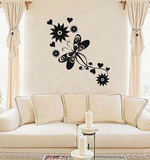 FANCYTAIL BUTTERFLY AND HEARTS VINYL DECAL