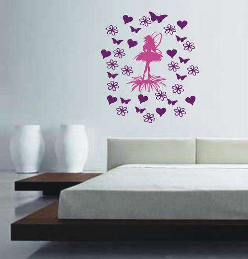 FAIRYFLOWERS BUTTERFLY HEARTS VINYL DECAL