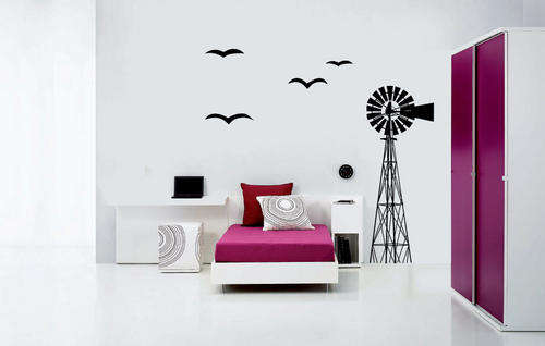 VINYL DECAL - WINDMILL AND BIRDS 1M