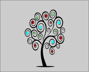 VINYL DECAL CURLY TREE