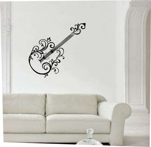 VINYL DECAL- LARGE CURLY GUITAR