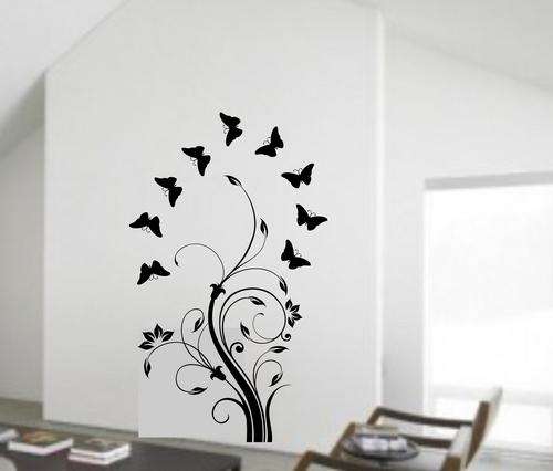 LARGER VINYL FLOWER TREE AND BUTTERFLIES