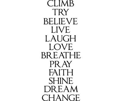 VINYL DECAL-CLIMB TRY BELIEVE
