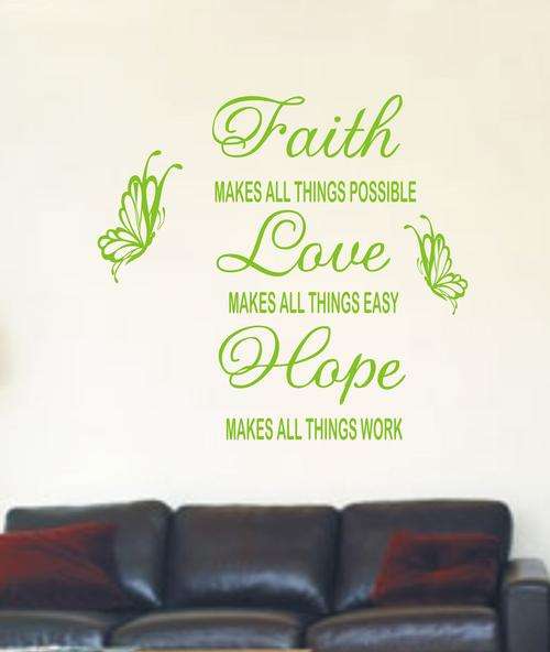 ONSPECAIL!!!  VINYL DECAL -FAITH- LIME GREEN