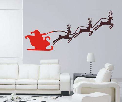 REINDEER AND SLEIGH - VINYL DECAL
