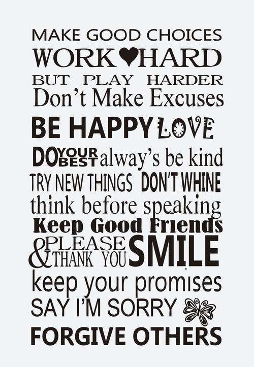 VINYL DECAL-WORDS TO LIVE BY