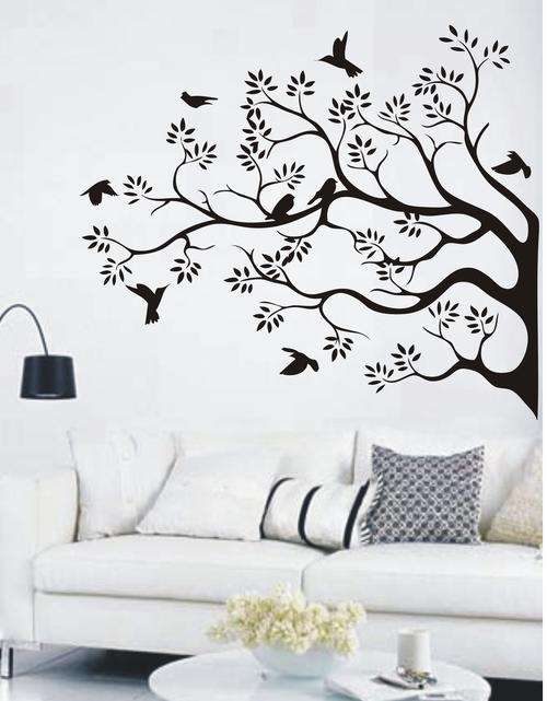 VINYL DECAL - black branch and birds